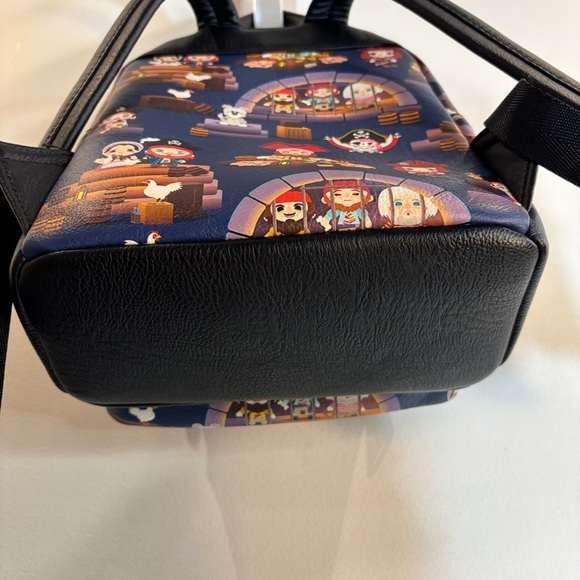 LOUNGEFLY DISNEY Mini Backpack with Pirates Of The Caribbean Cartoon Style Print - Picture 10 of 12